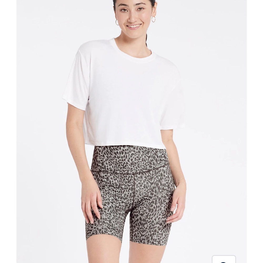 White Nimble Activewear Crop Tee